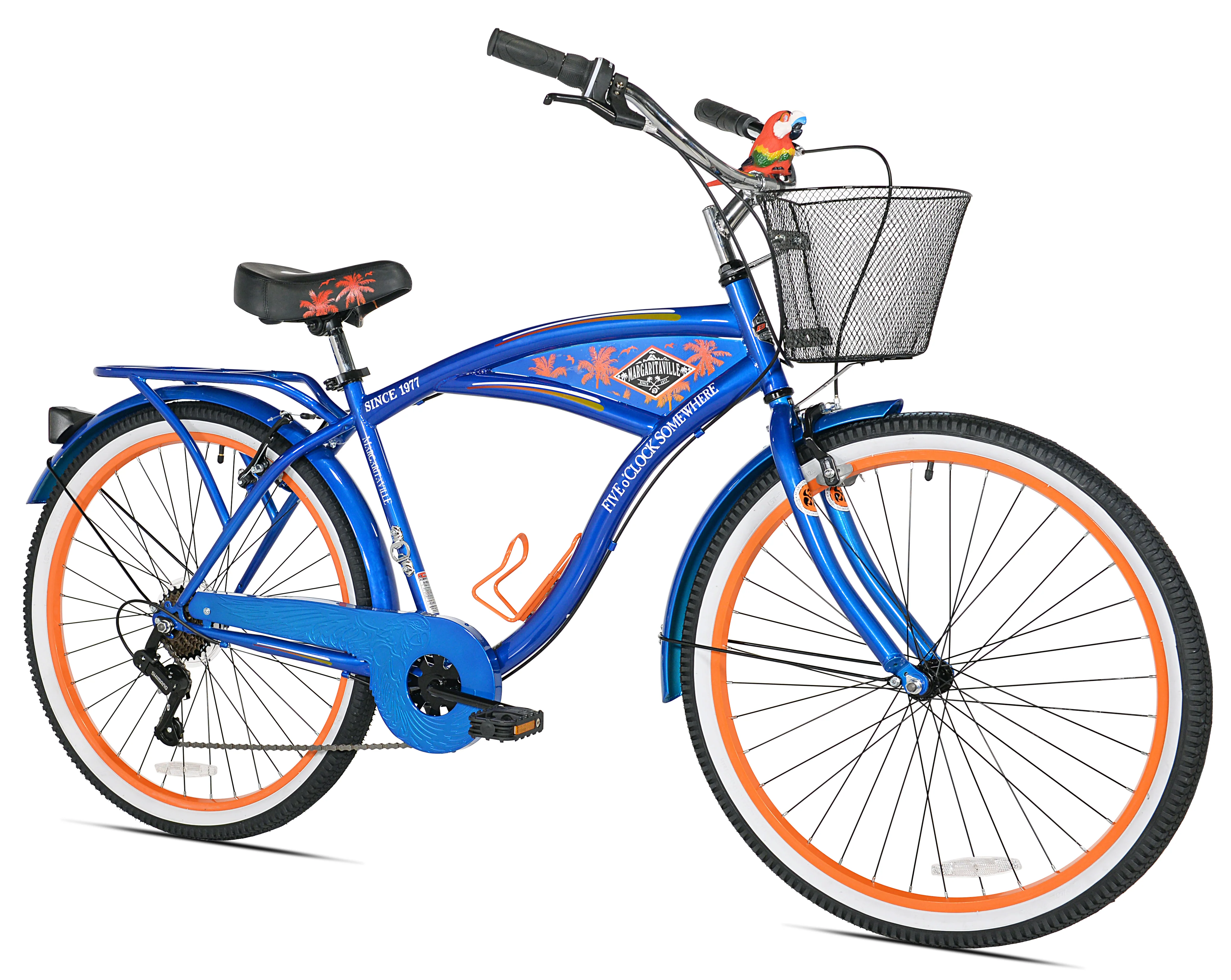 26" Men's Margaritaville Multi-Speed Cruiser Bike, Blue - Image 2