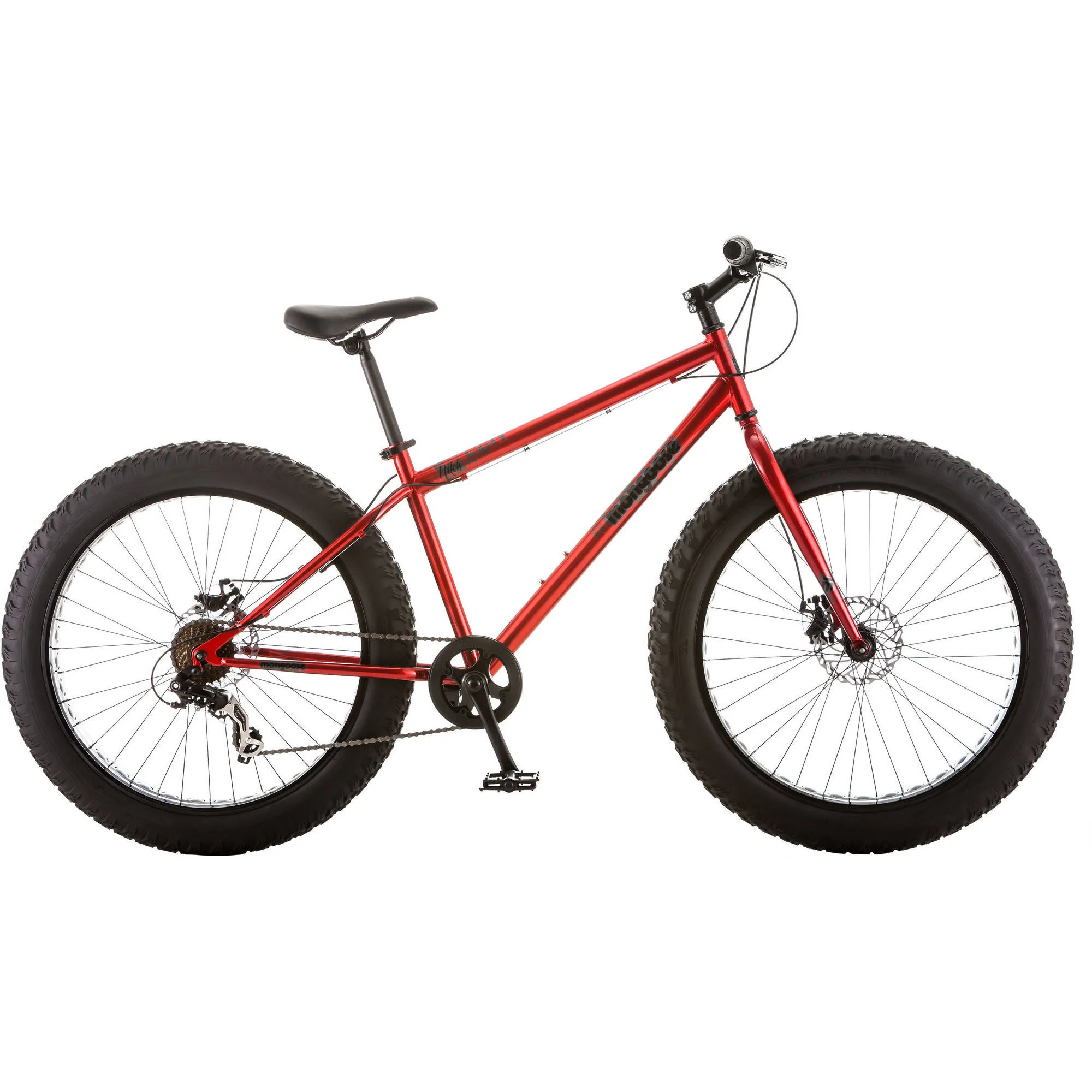 26" Mongoose Hitch Men's All-Terrain Fat Tire Bike, Red - Image 3