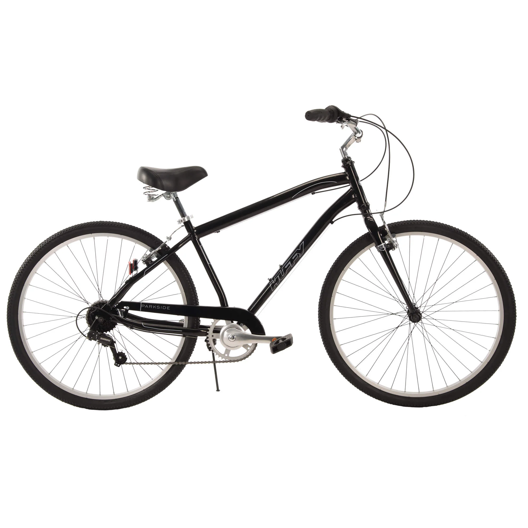 27.5" Huffy Mens' Parkside 7-Speed Bike, Black - Image 3