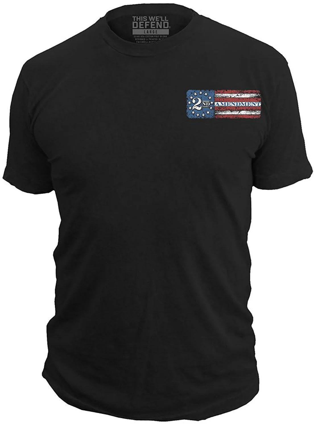 2nd Amendment Brand Vintage American Flag Mens T-Shirt USA Second 2A - Image 2