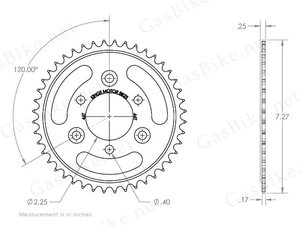 44 Tooth Steel Sprocket & Adapter Assembly - Image 2