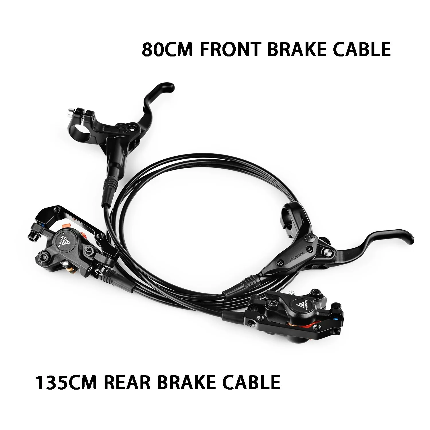 AFTERPARTZ NV-8 Hydraulic Disc Brake Kit for SHIMANO M315 M355 M375 M395 M396 AVID BB5 BB7 800MM Front Brake Cable and 1350MM Rear Brake Cable Black - Image 6