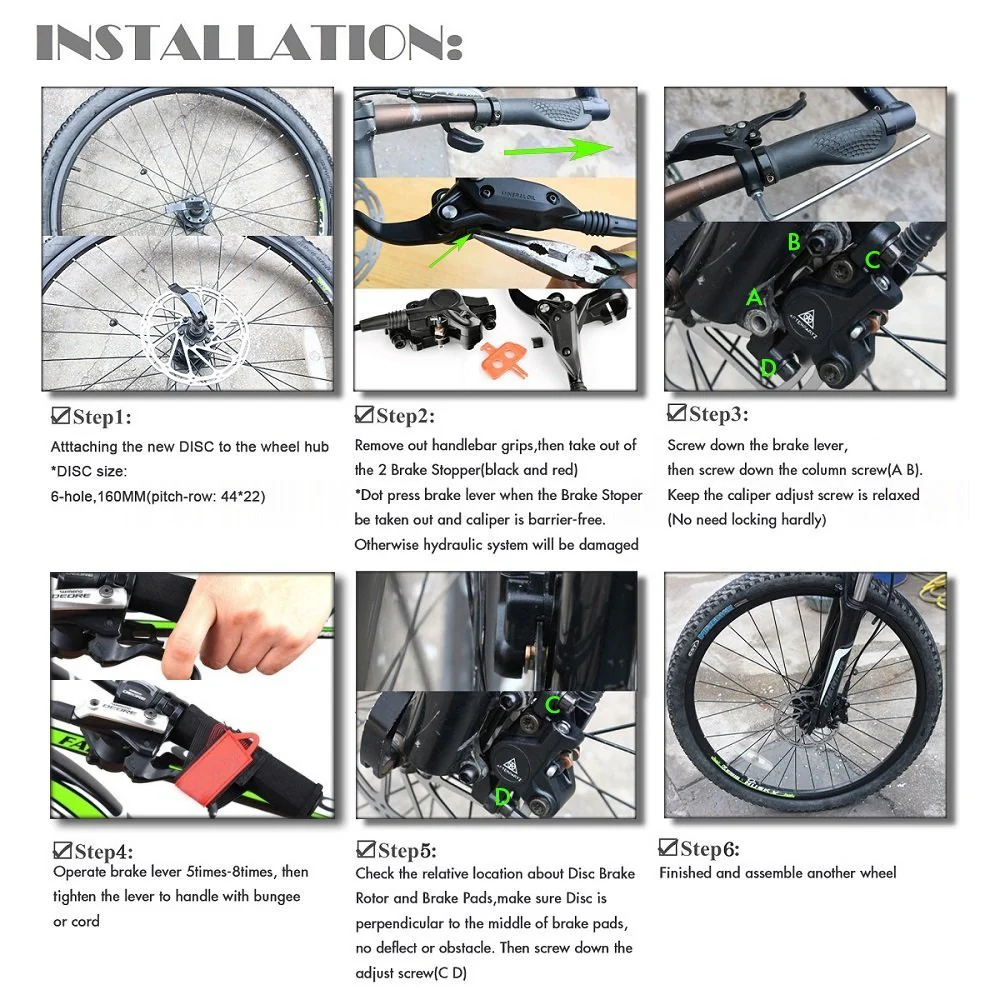 AFTERPARTZ NV-8 Hydraulic Disc Brake Kit for SHIMANO M315 M355 M375 M395 M396 AVID BB5 BB7 800MM Front Brake Cable and 1350MM Rear Brake Cable Black - Image 7