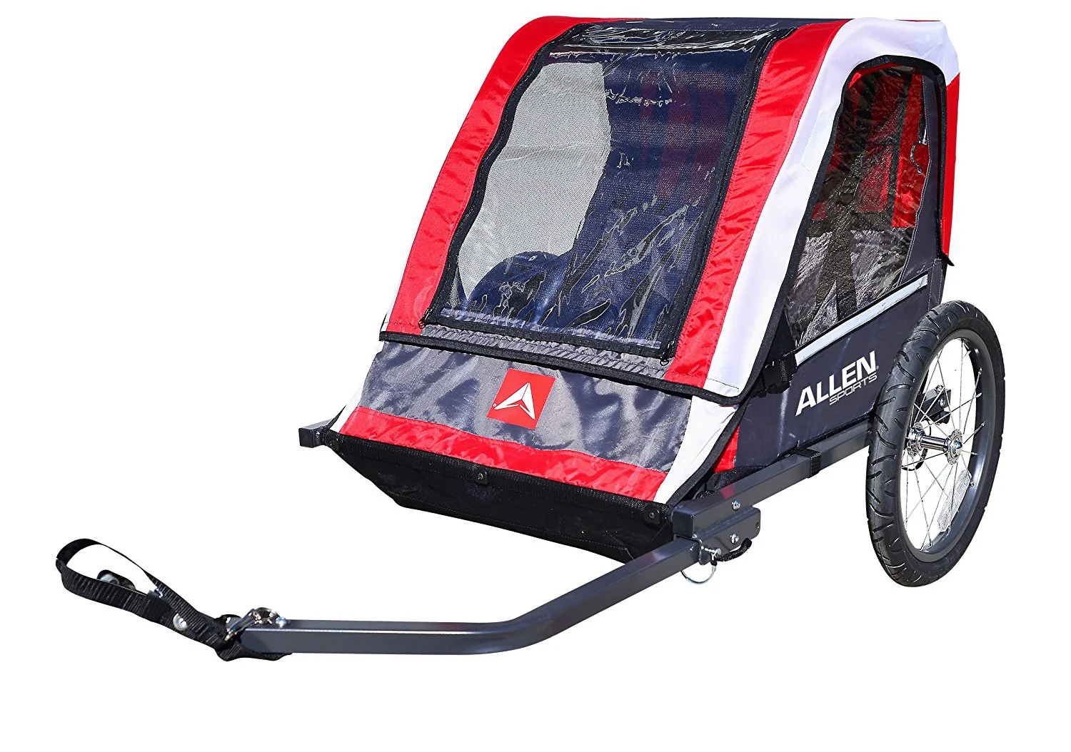 Allen Sports Deluxe 2-Child Steel Bicycle Trailer, Red