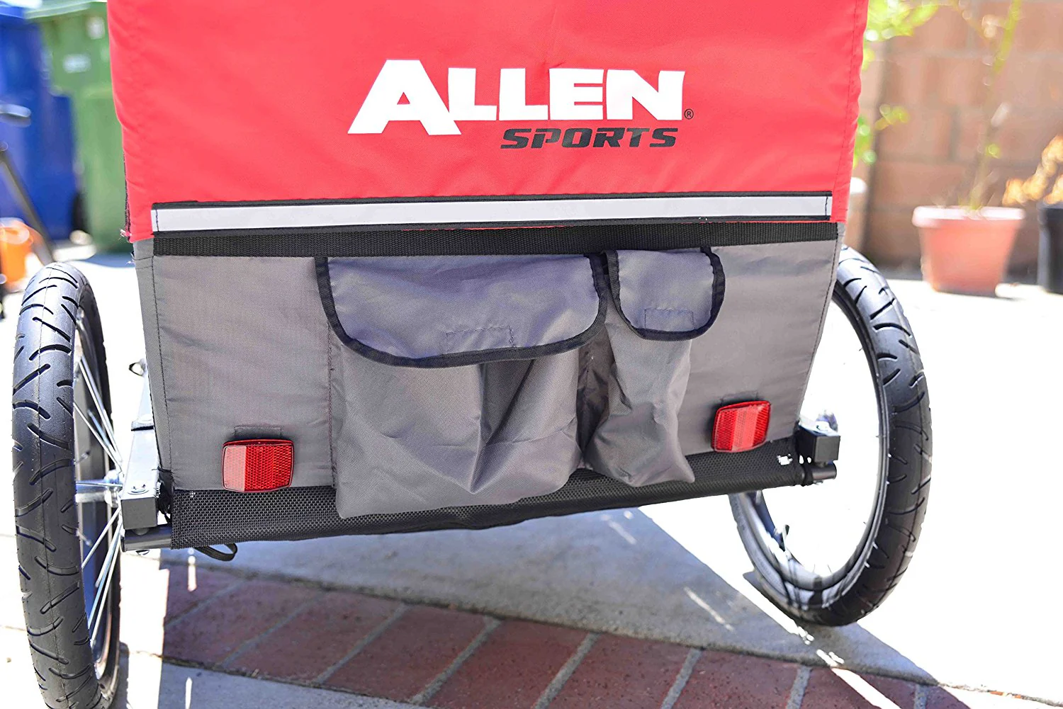 Allen Sports Deluxe 2-Child Steel Bicycle Trailer, Red - Image 5
