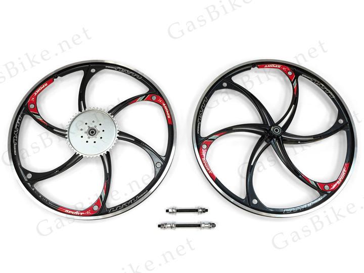 Aluminum Wheels with 44T Sprocket (Black) (HY-27) 80CC Gas Motorized Bicycle
