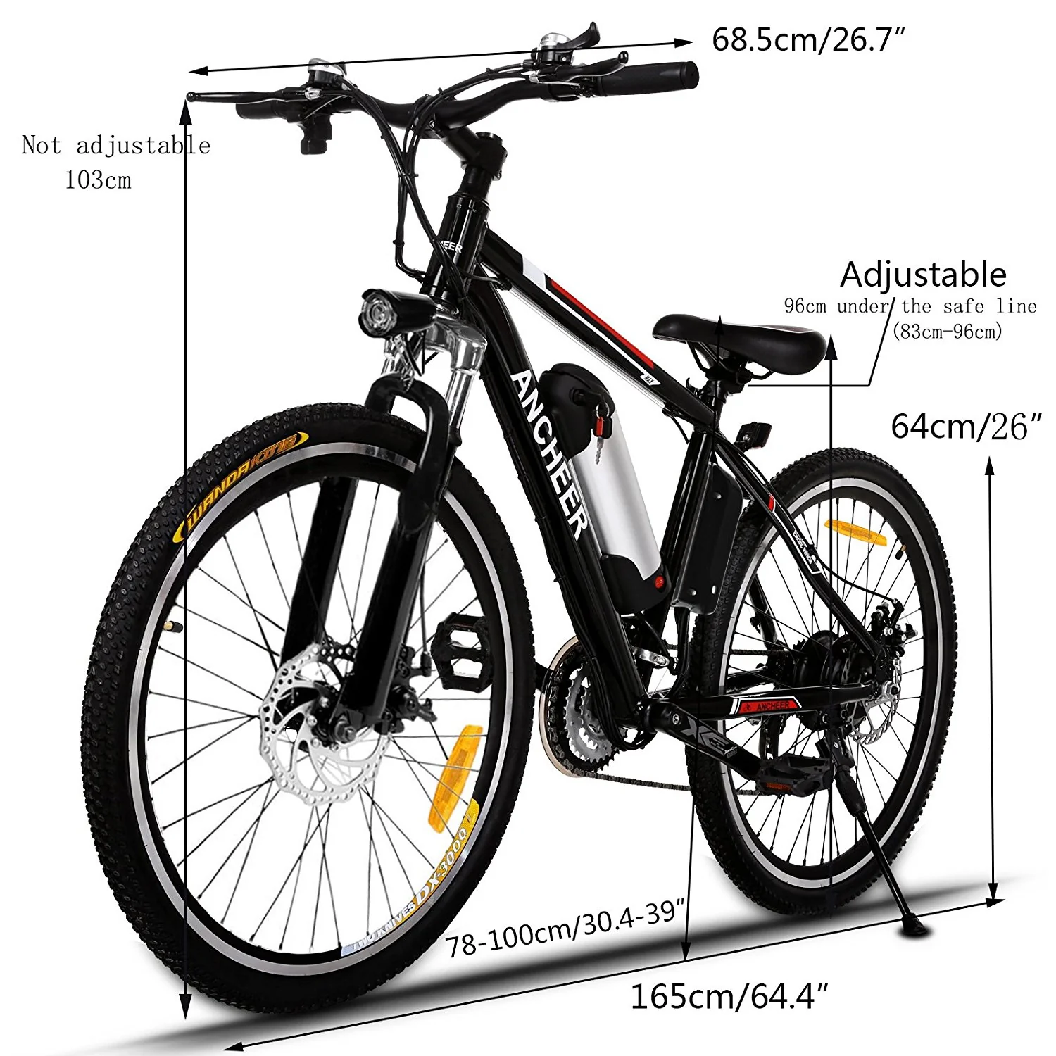 ANCHEER Electric Mountain Bike with 36V, 8AH Removable Lithium-Ion Battery 250W Electric Bike for Adults with Battery Charger - Image 5