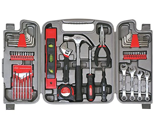 Apollo Tools DT9408 53 Piece Household Tool Set with Wrenches, Precision Screwdriver Set and Most Reached for Hand Tools in Storage Case