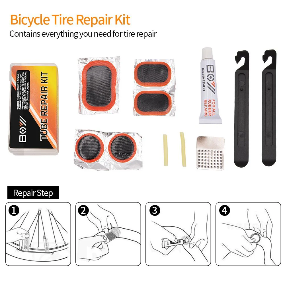 AQQEF Bike Repair Kit, Bicycle Repair Kits Bag With Portable Bike Pump  16-In-1 Bike Multi Tool Kit Sets - Image 5