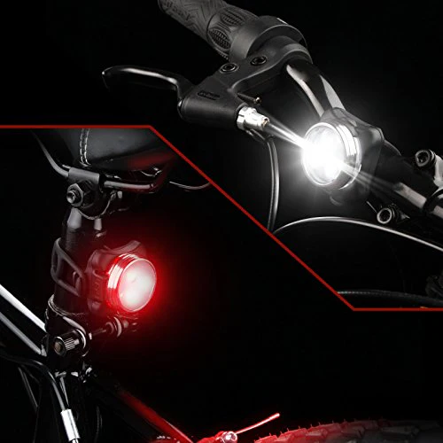 Ascher USB Rechargeable Bike Light Set,Super Bright Front Headlight and Free Rear LED Bicycle Light,650mah Lithium Battery,4 Light Mode Options, Water Resistant IPX4(2 USB cables and 4 Strap Included) - Image 5