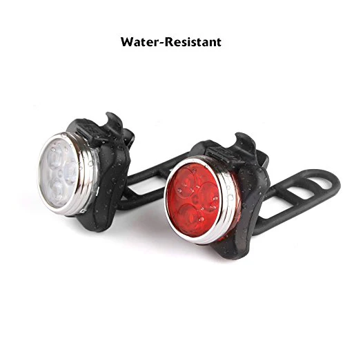 Ascher USB Rechargeable Bike Light Set,Super Bright Front Headlight and Free Rear LED Bicycle Light,650mah Lithium Battery,4 Light Mode Options, Water Resistant IPX4(2 USB cables and 4 Strap Included) - Image 6