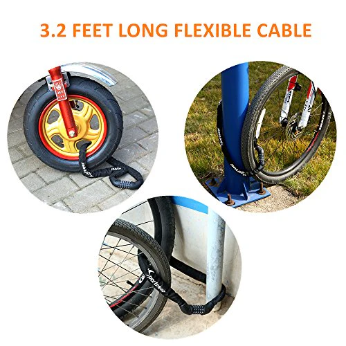 Bicycle Chain Lock, Sportneer 5-Digit Resettable Combination Anti-theft Bike Locks - Image 5