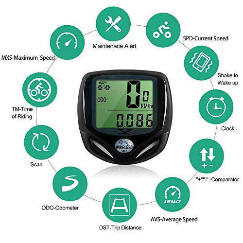 Bicycle Speedometer and Odometer Wireless Waterproof Cycle Bike Computer with LCD Display & Multi-Functions by YS - Image 2
