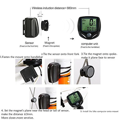 Bicycle Speedometer and Odometer Wireless Waterproof Cycle Bike Computer with LCD Display & Multi-Functions by YS - Image 5