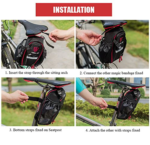Bike Bag, ThorFire Bicycle Strap-on Saddle Bag Bike Seat Tail Bag Splashproof Pack Pouch Tool Kit for Road Bicycle Mountain Bikes MTB BMX Cycling - Image 3