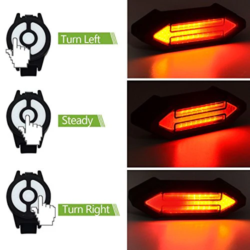 Bike Taillight 100 Lumens LED Taillight USB Rechargeable with Wireless Remote Turn signals Laser Beams for Moutain Bike BMX Bike Road Bicycle and Hybrid Bike - Image 2