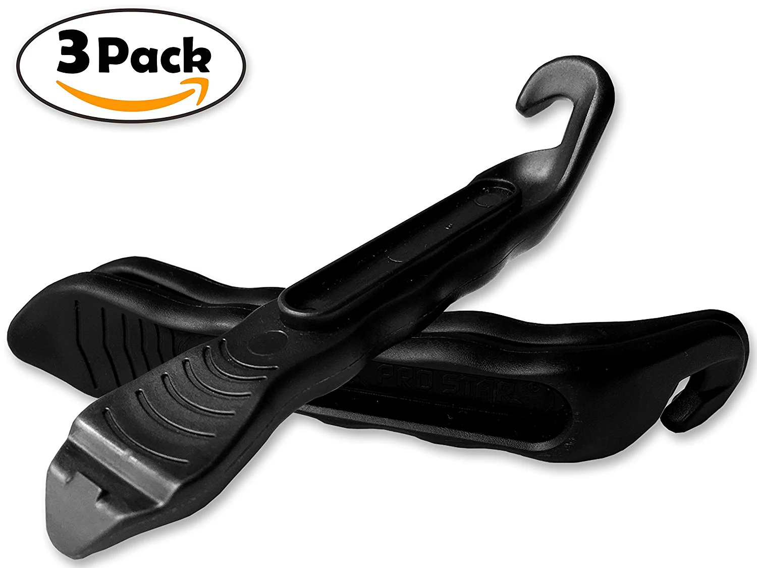 Bike Tire Lever - Premium Hardened Plastic Levers to Repair Bicycle Tube - Must Have Tool Kit for Road Bicyclist - Set of 3 - 5 Colors Available (Black / Silver / Gold / Pink / Red) - Image 2