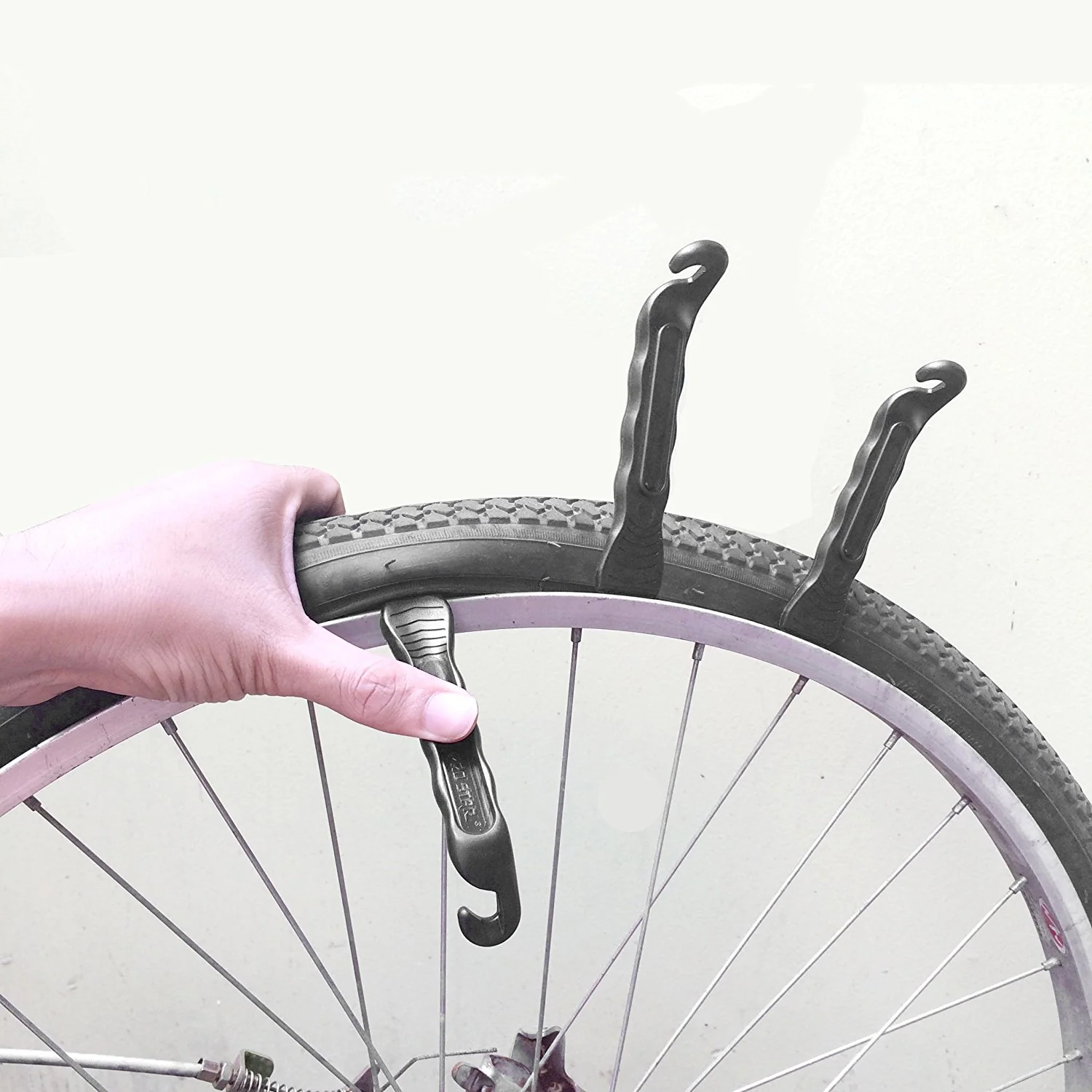Bike Tire Lever - Premium Hardened Plastic Levers to Repair Bicycle Tube - Must Have Tool Kit for Road Bicyclist - Set of 3 - 5 Colors Available (Black / Silver / Gold / Pink / Red) - Image 6