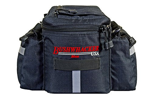 Bushwhacker® Mesa Trunk Bag Black - w/ Rear Light Clip Attachment & Reflective Trim - Bicycle Trunk Bag Cycling Rack Pack Bike Rear Bag - Image 4
