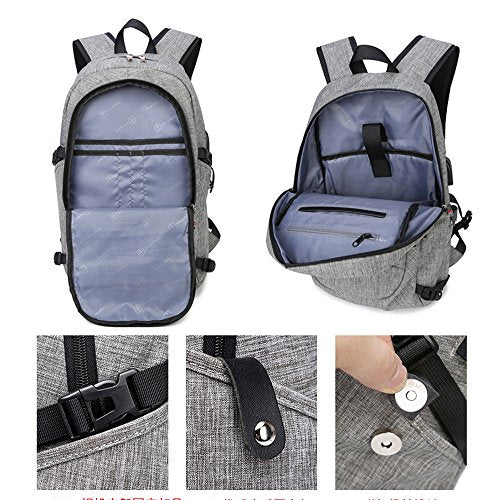 C-space Business waterproof Resistant Polyester Laptop Backpack with USB Charging Port and Lock &Headphone interface for College Student Work Men & Women,Fits Under 15.6-Inch Laptop Notebook - Image 5