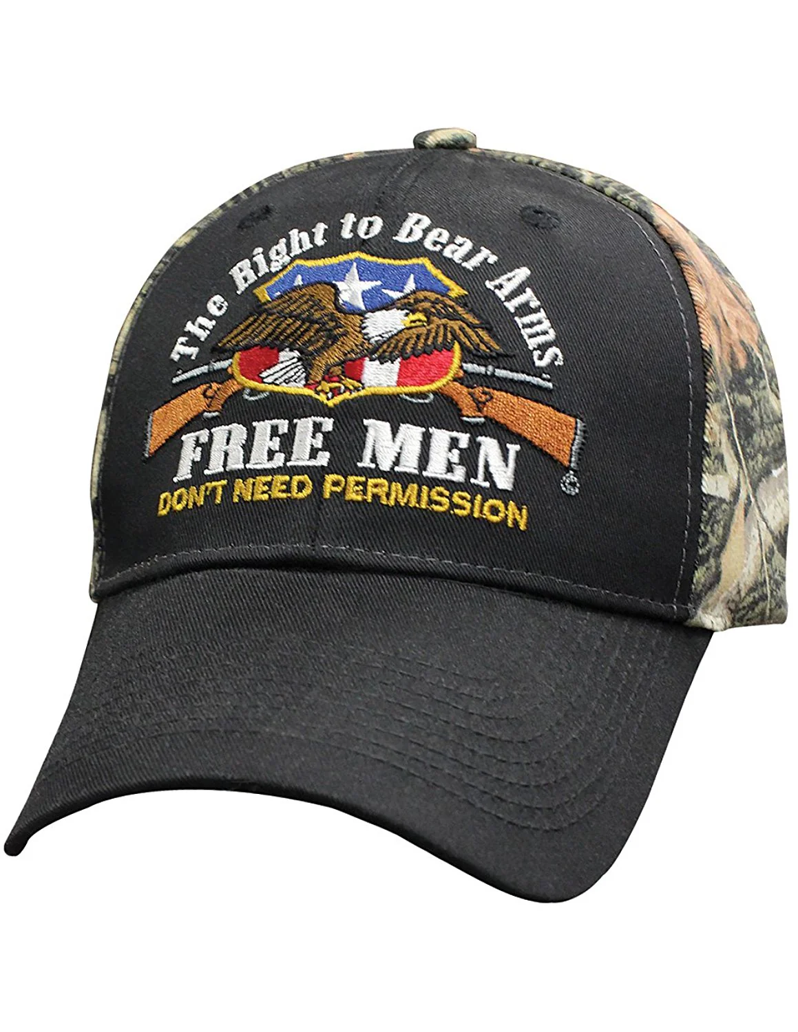 Capsmith Right To Bear Arms Free Men Don't Need Permission Baseball Cap Camo Back