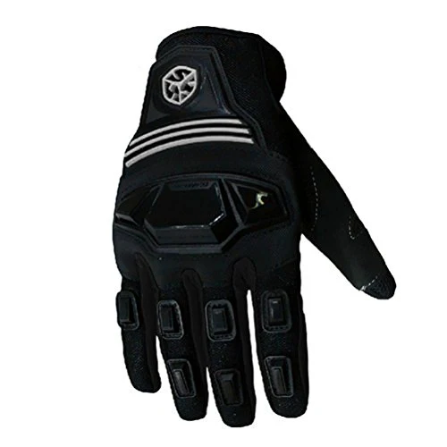 CRAZY AL’S SCOYCO MC24 Motorcycle Gloves Sports Protective Gear Shock Resistant Padded Full Finger Safety Breathable Motorcycle Gloves (M, Black)