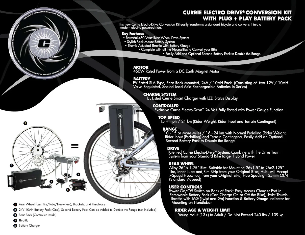 Currie Electro Drive Electric Bike Conversion Kit - Image 4