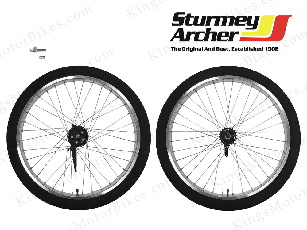 Double Wall 12 Gauge Aluminum Wheels Set With Sturmey Archer X-FD (Polished Alum