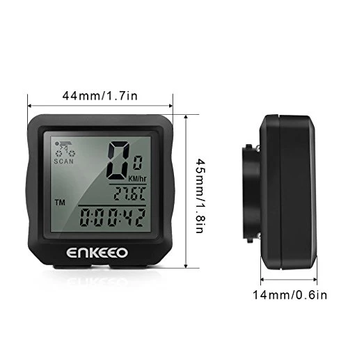 Enkeeo Wired Bike Computer Bicycle Speedometer Bike Odometer with Backlit Display, Current/AVS/MAX Speed Tracking, Auto ON/OFF, Stopwatch Multifunction for Cyling - Image 2
