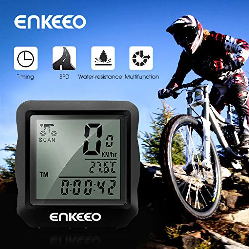 Enkeeo Wired Bike Computer Bicycle Speedometer Bike Odometer with Backlit Display, Current/AVS/MAX Speed Tracking, Auto ON/OFF, Stopwatch Multifunction for Cyling - Image 3