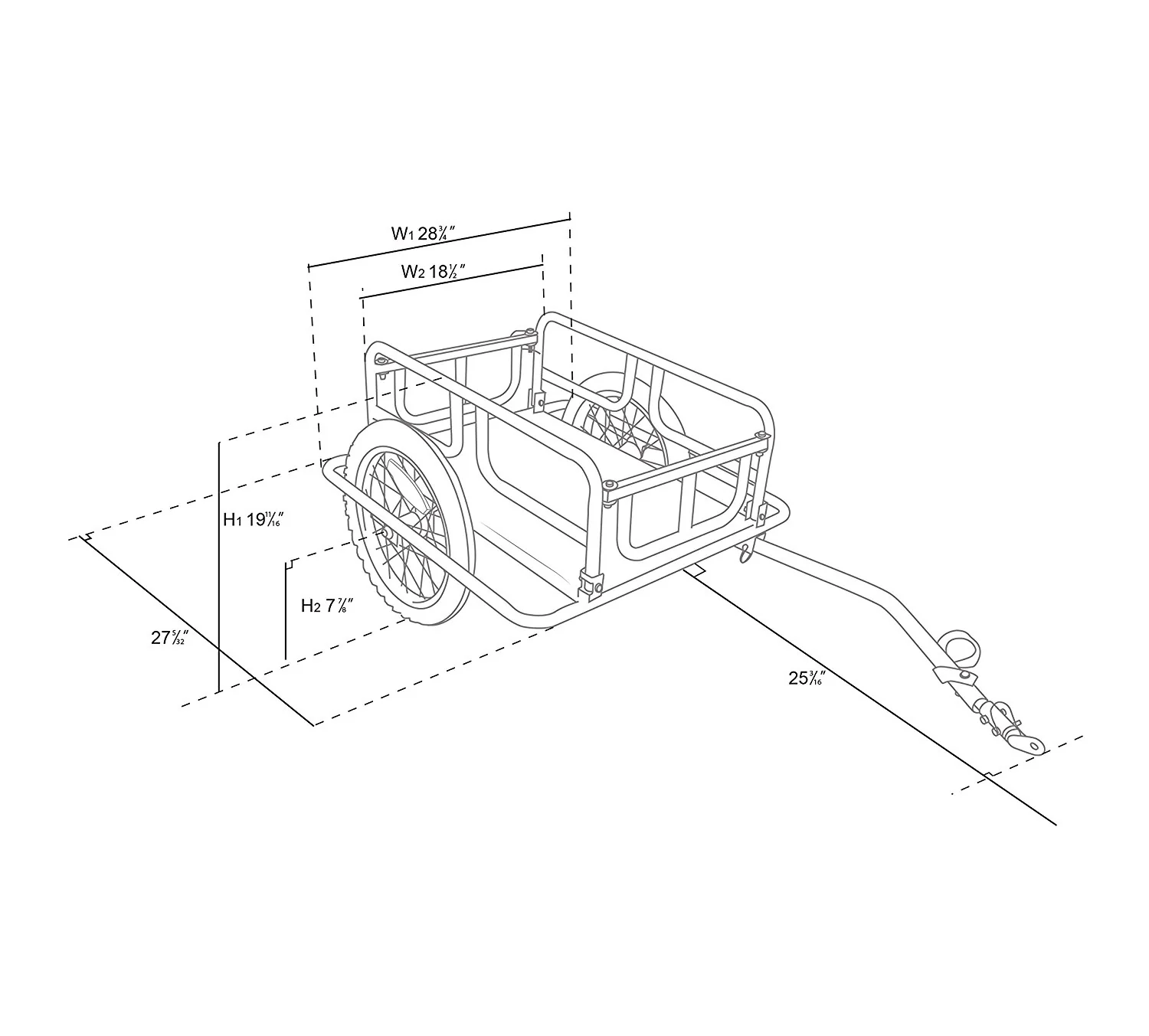 Esright Foldable Bike Trailer Cargo Utility Luggage Bicycle Trailer - Image 3