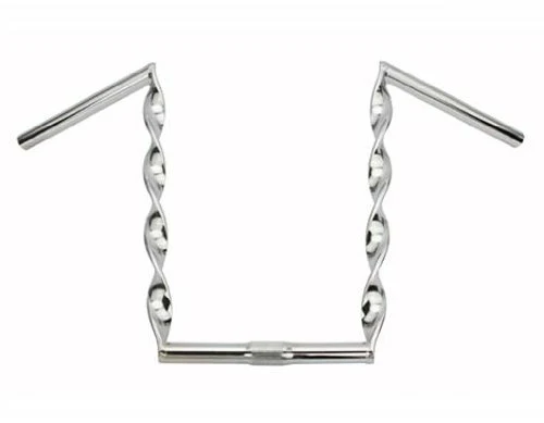 Flat Twisted Handlebar 15" 25.4mm Chrome. Bike handle bar, bicycle handle bar, lowrider handle bar, chopper, beach cruiser lowrider bike part - Image 2