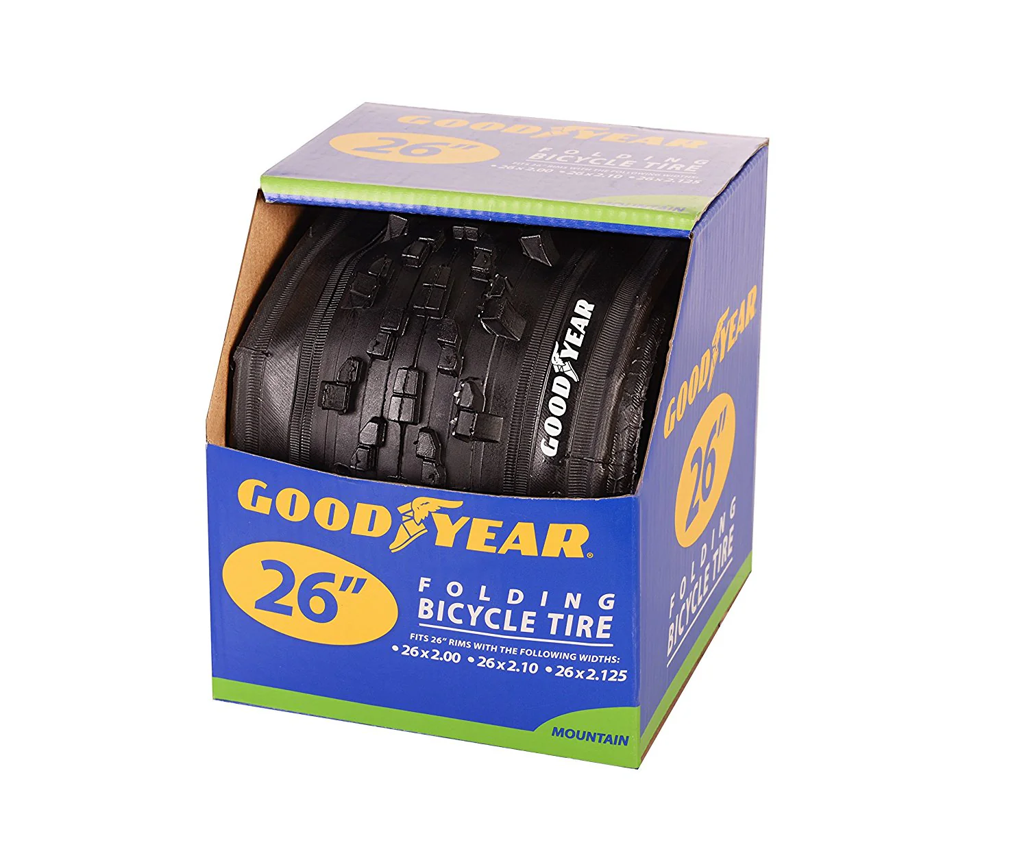 Goodyear Folding Bead Mountain Bike Tire, 26" x 2.1", Black - Image 2