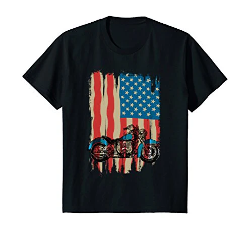 Grunge T Shirt Motorcycle American Flag Stars and Stripes - Image 4