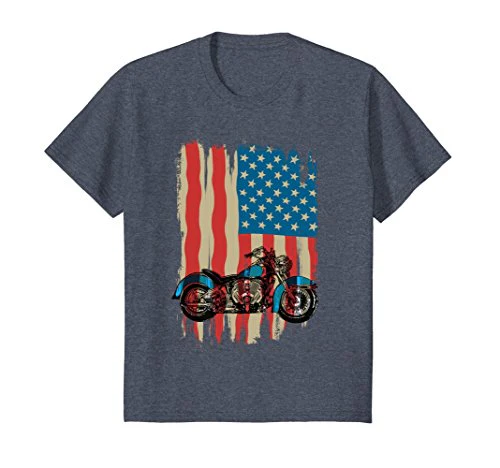 Grunge T Shirt Motorcycle American Flag Stars and Stripes - Image 5