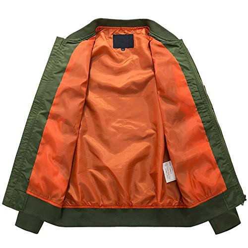 HANQIU Mens Outdoor Lightweight Army Military Flight Bomber Jackets Windbreaker - Image 4