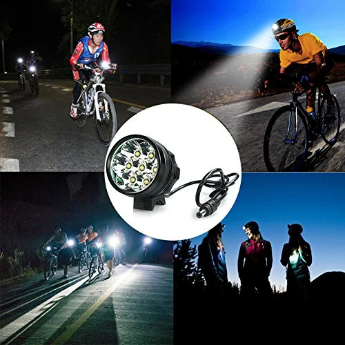 HZTech Bicycle Headlight, 8400 Lumens 7 LED Bike Light, Waterproof MTB Road Bike Front Light Headlamp with 9000mAh Rechargeable Battery Pack, AC Charger for Mountain Bikes, Road Bicycle - Image 6