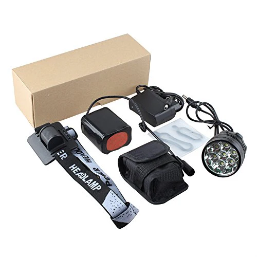 HZTech Bicycle Headlight, 8400 Lumens 7 LED Bike Light, Waterproof MTB Road Bike Front Light Headlamp with 9000mAh Rechargeable Battery Pack, AC Charger for Mountain Bikes, Road Bicycle - Image 7