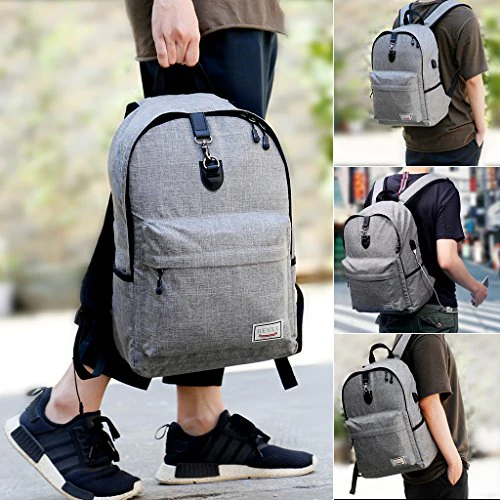 Laptop Backpack，Beyle Anti-theft Water Resistant Travel laptop backpack with USB Charging Port School Bookbag for College Travel Backpack designed for 17-Inchand Notebook,Grey - Image 7