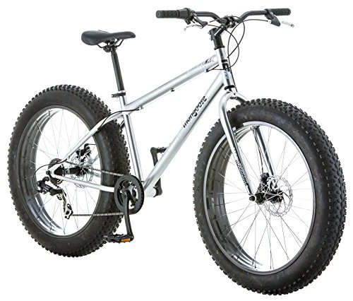 Mongoose Men's Malus Fat Tire Bike, Silver 26” - Image 2