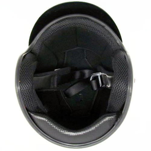 Motorcycle 3/4 Open Face Helmet Snap On Visor Street Cafe Racer D O T - Glossy Black (Large) with Goggles - Image 5