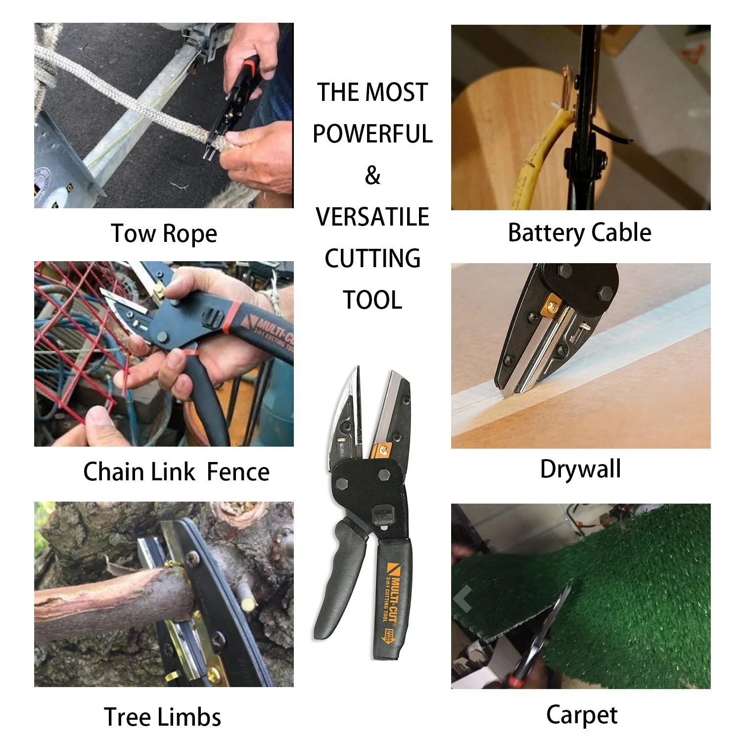 Multi-cut 3-in-1 cutting Tool - Utility Knife& Pruning Shears, 2017 New design Stainless Steel Best Handi-cut Set For wire, Gardening, Rope¡­ - Image 6