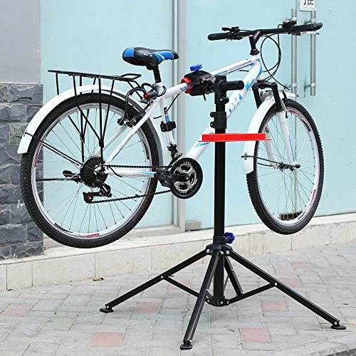 MVPOWER Pro Mechanic Bike Repair Stand Adjustable Height Bicycle Maintenance Rack Workstand With Tool Tray, Telescopic Arm Cycle - Image 5