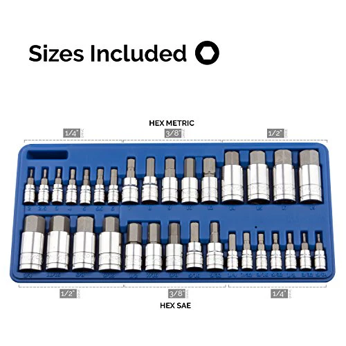 Neiko 10288A Master Hex Bit Socket Set, S2 Steel | 32-Piece Set | SAE and Metric - Image 4