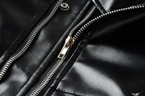 New Mens Causal Belted Design Slim Pu Leather Biker Zipper Jacket Coat - Image 4