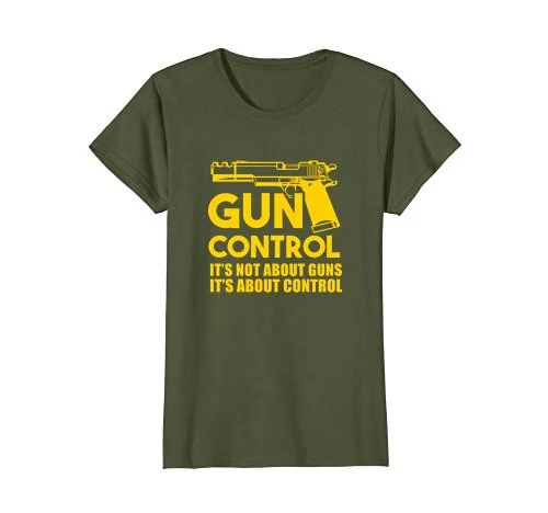 Not About Guns About Control Shirt - Anti Gun Control GOLD - Image 6