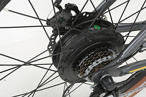 Onway 26" 7 Speed Powers Assist Electric Bicycle Lithium Battery Motorized Ebike, 500w Powerful Bike Rear Motor, Hidden Lithium Battery, LED bike Light, Brown Tire for Beach Snow Riding - Image 4