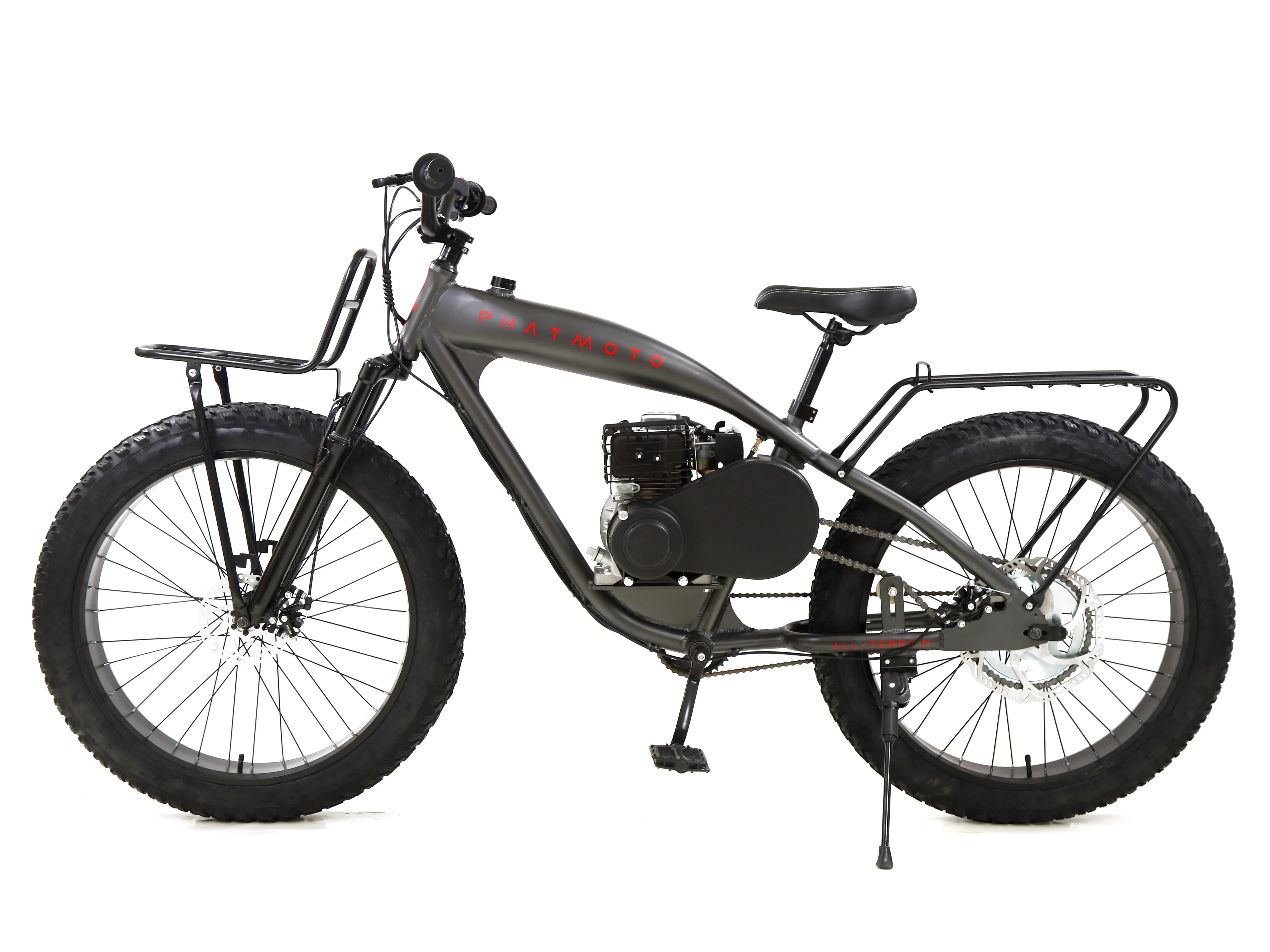 PHATMOTO™ ALL TERRAIN Fat Tire 2021 - 79cc Motorized Bicycle with Hilliard Clutch (Matte Graphite) - Image 4