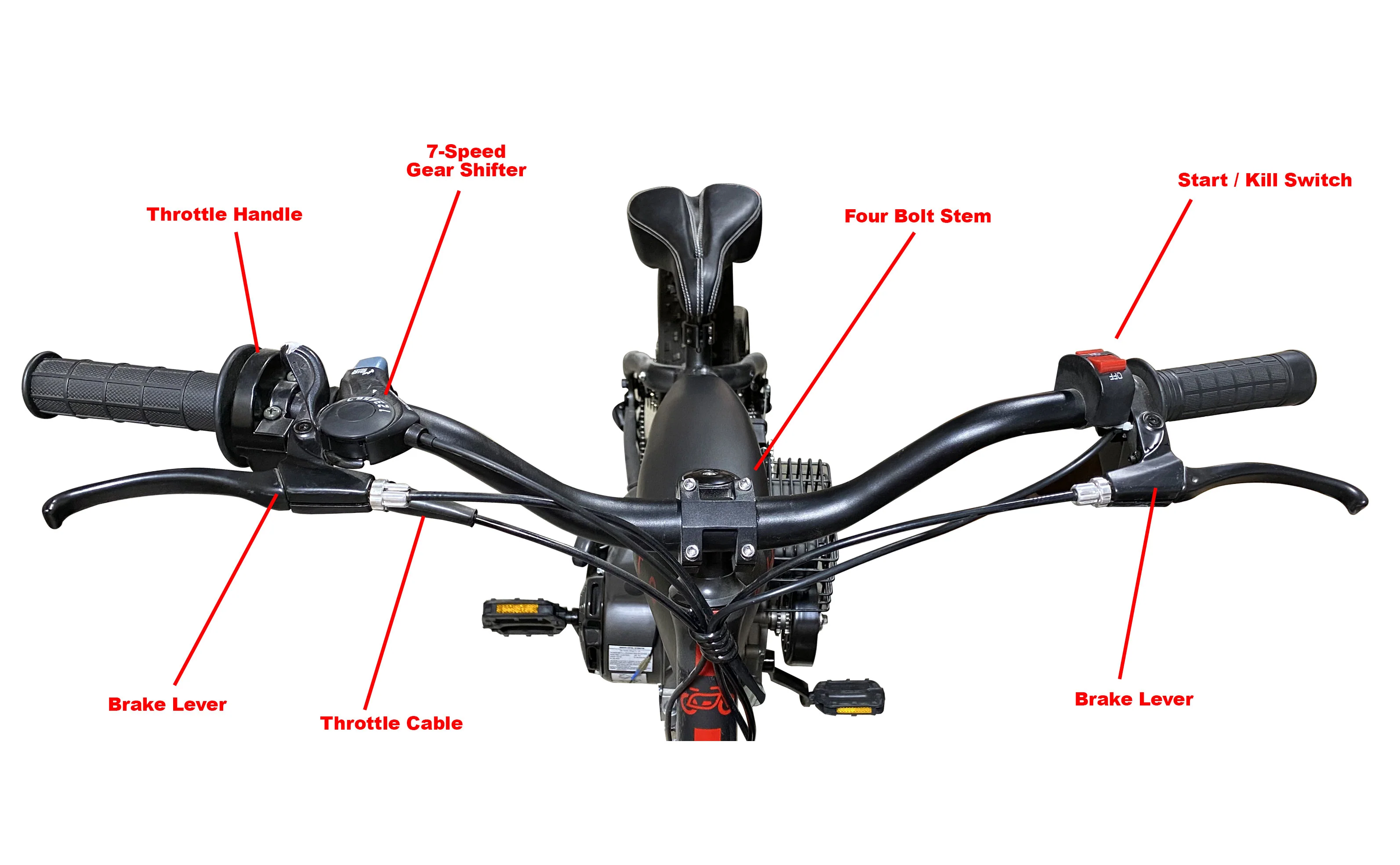 PHATMOTO™ Rover 2023 - 79cc Motorized Bicycle 7-Speed (Matte Black) - Image 3