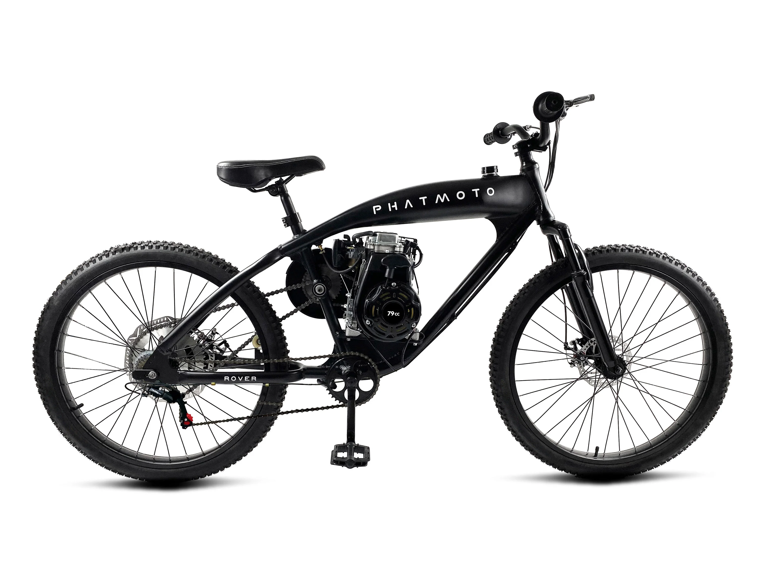 PHATMOTO™ Rover 2023 - 79cc Motorized Bicycle 7-Speed (Matte Black) - Image 8